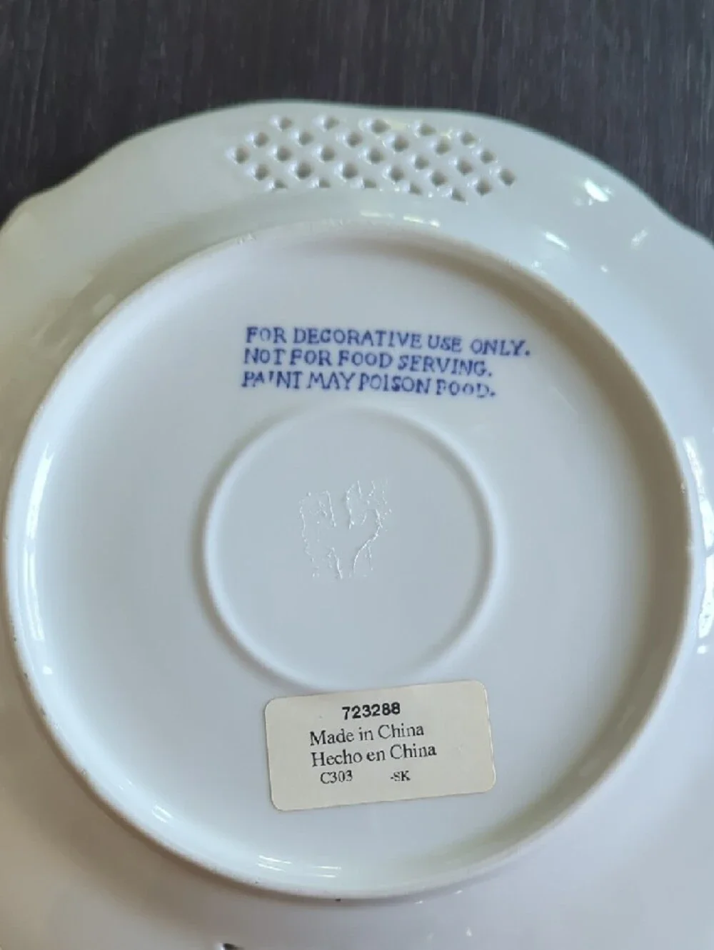 Set Of Three White Ceramic Lattice Plates